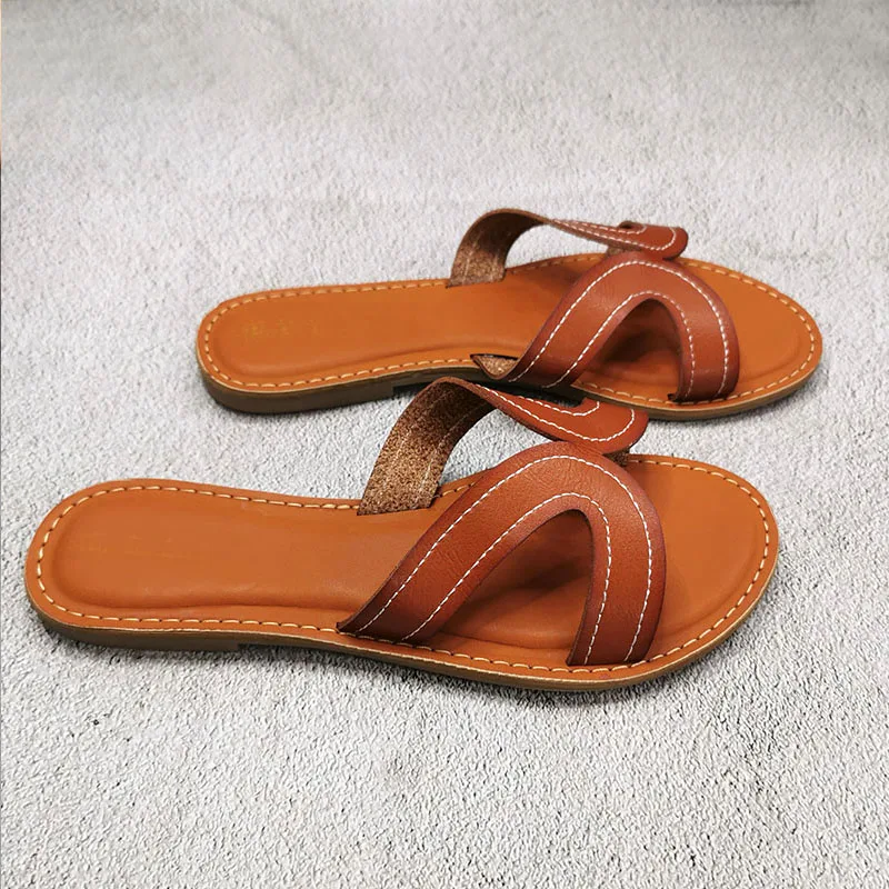 Женские пляжные сандалии больших размеров Летние удобные шлепанцы без застежки