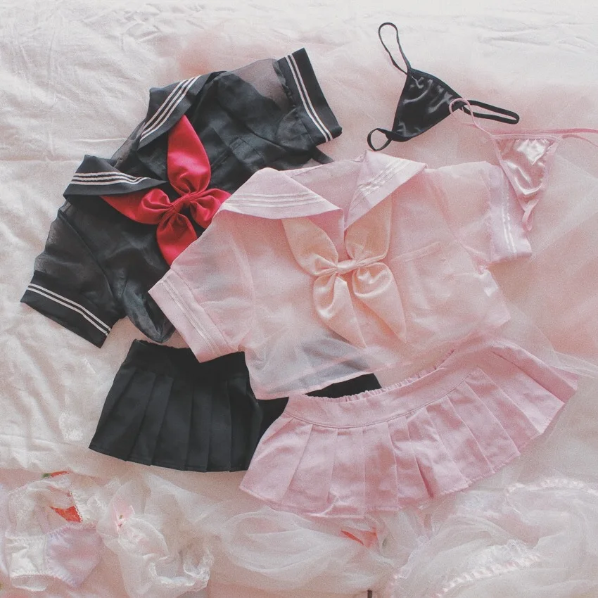 3 шт./комплект женские прозрачные трусики и мини-юбка | Тематическая одежда