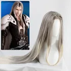 FF 7 VII Remake Sephiroth длинные прямые смешанные цвета Косплей Жаростойкие синтетические волосы Хэллоуин Карнавал + бесплатная шапочка для парика