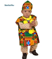 lovely baby girls dresses with hat african 100 cotton print dresses for children bazin riche african kids clothing wyt295