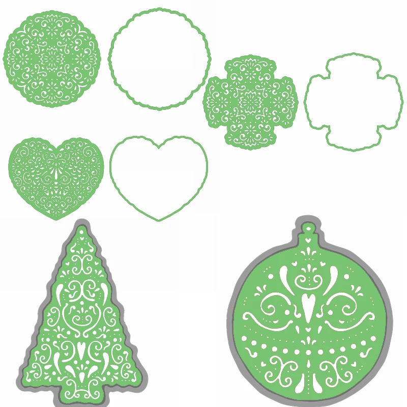 Вырезанные металлические штампы в виде рождественской елки колокольчика сердца