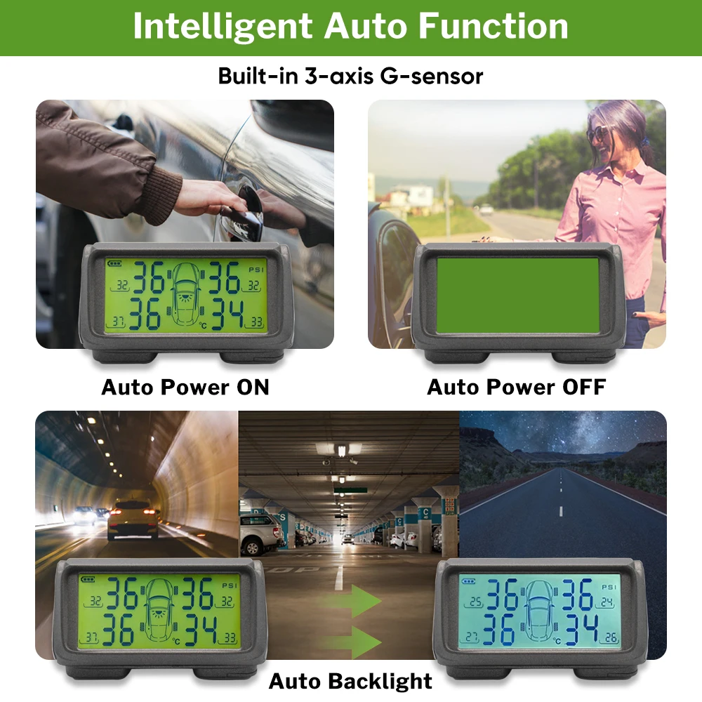 Автомобиль TPMS сенсор шин давление мониторинга системы Индикатор солнечного