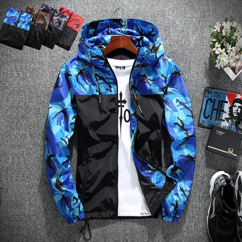 

Men's jacket spring and autumn new men's casual couple outdoor camouflage jacket slim coat
