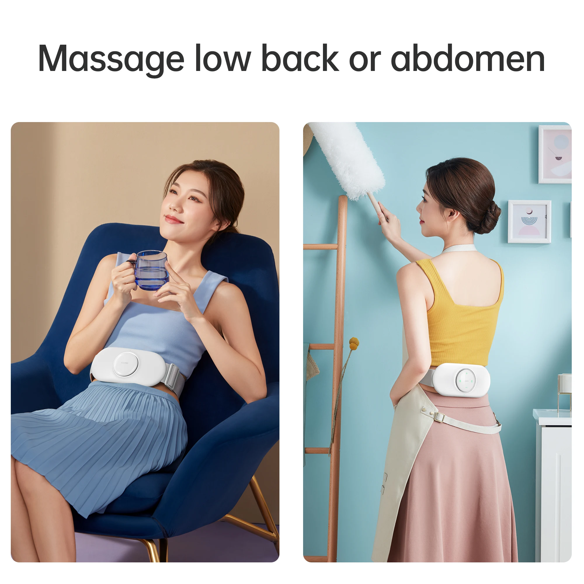 

iKEEPFIT Smart Wireless Waist Massager Electric Lumbar Abdominal Massage Heating Low Frequency Pulsed Infrared Light Relief Pain