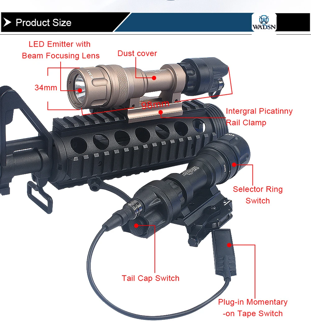 WADSN 2019 страйкбол Скаут свет M952V стробоскоп QD быстросъемный Тактический