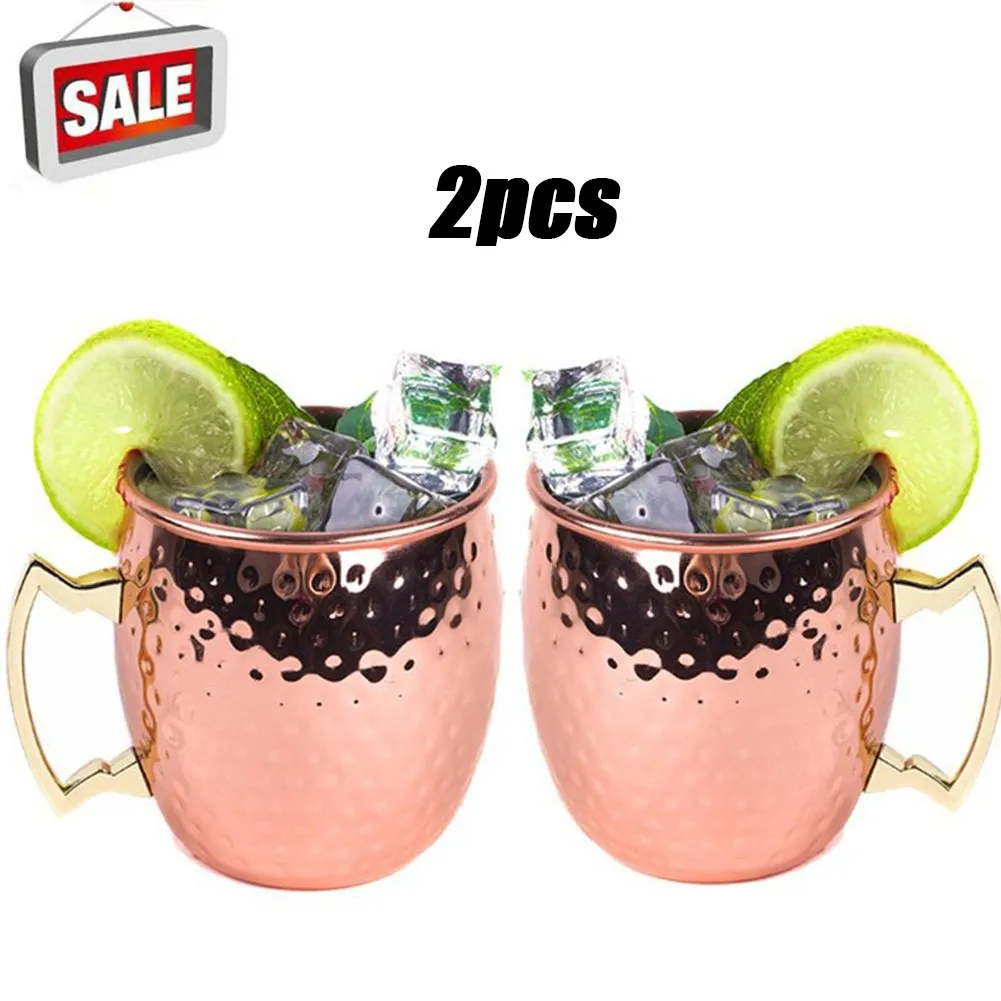 

2PCS Mule Cups 550ml Bronze Plated For Mule Coffee Beer Tea Water Drinking Cocktail Camping Kitchen Bar Products