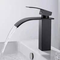 nordic black waterfall face basin faucet toilet toilet wash hands wash basin platform basin platform basin hot and cold tap