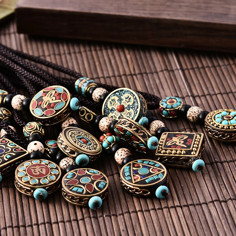 Винтаж буддийский непальский нагрудное ожерелье для мужчин ювелирные изделия в