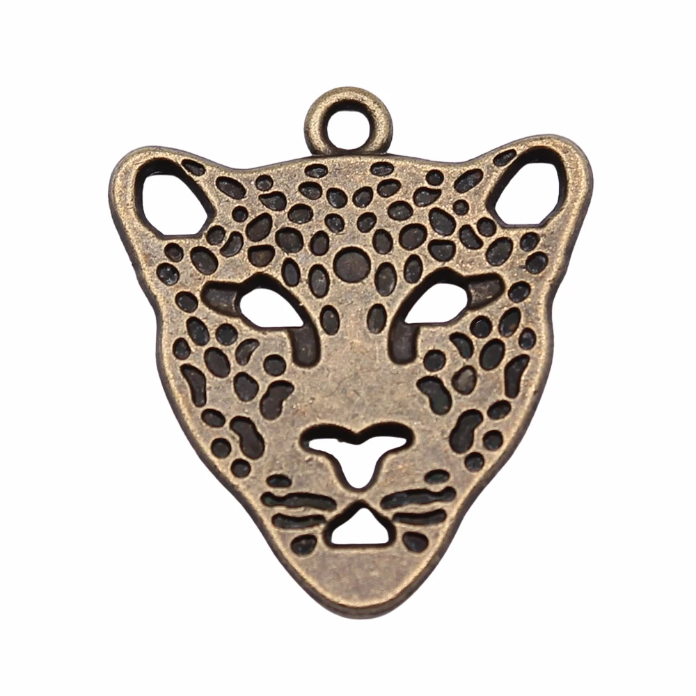 

WYSIWYG 5pcs 30x27mm Antique Bronze Color Leopard Charms Pendant For Jewelry Making DIY Jewelry Findings