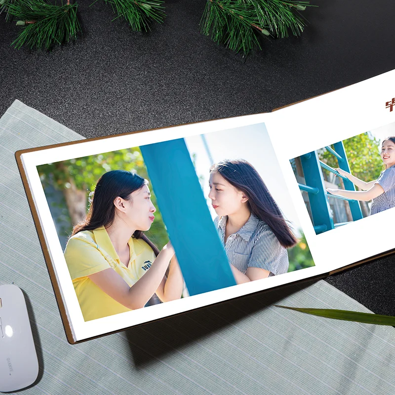 Leather Photo Book Custom Album Production College Students Gathered Commemoration DIY Manual Photo Gallery Scrapbook Paper