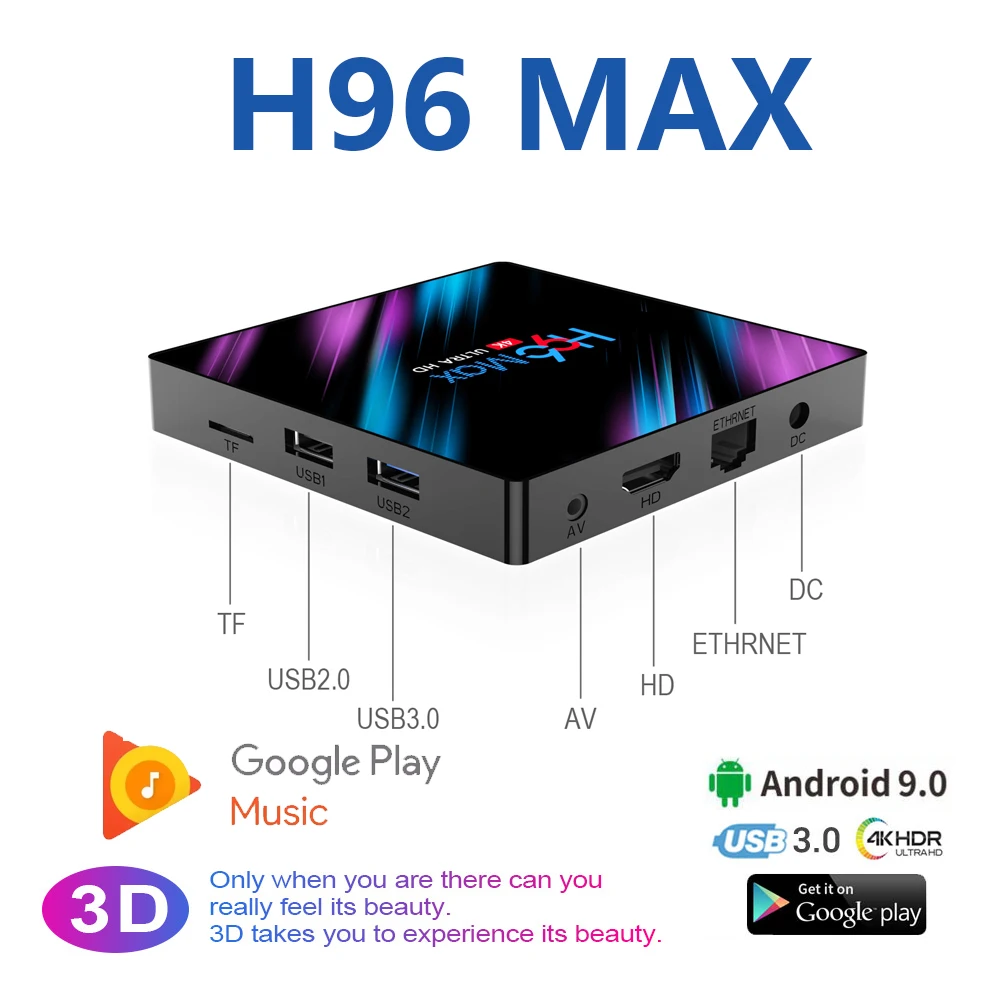4 Гб 64 H96 MAX RK3318 Смарт ТВ Box Android 9 Wi Fi BT H96MAX коробка 4K Youtube Media player Декодер каналов