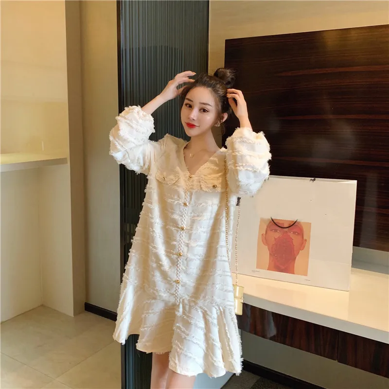 Женское Новое весеннее модное свободное мини-платье 2020 женские милые вечерние