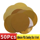 Шлифовальные диски PSA 150, 50 шт., 6 дюймов, клейкая наждачная бумага мм, зернистость от 40 до 800, полировка искусственного камня, мебели и дерева