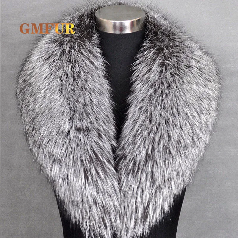 100% Natural Fox Skin Collar Neck Warmer Genuine Fox Fur Collar Scarf For Women Winter Fox Fur Scarf  Custom Made