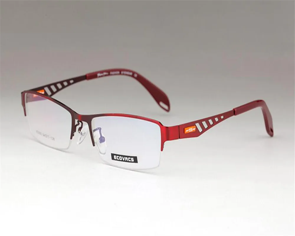 

EYELOOK Brand Men Progressive Multi-focal Eyewear Hollow out Temple Half Rim Alloy Blue Optical Reading Eyeglasses ZM505