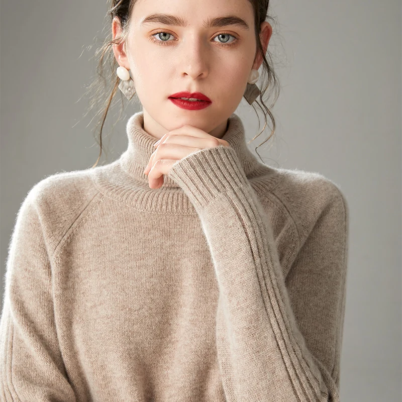 

Свитер LHZSYY с высоким воротником, Базовая рубашка из 100% чистой шерсти, новинка 2020, осенне-зимний трикотажный кашемировый топ с длинными рукав...