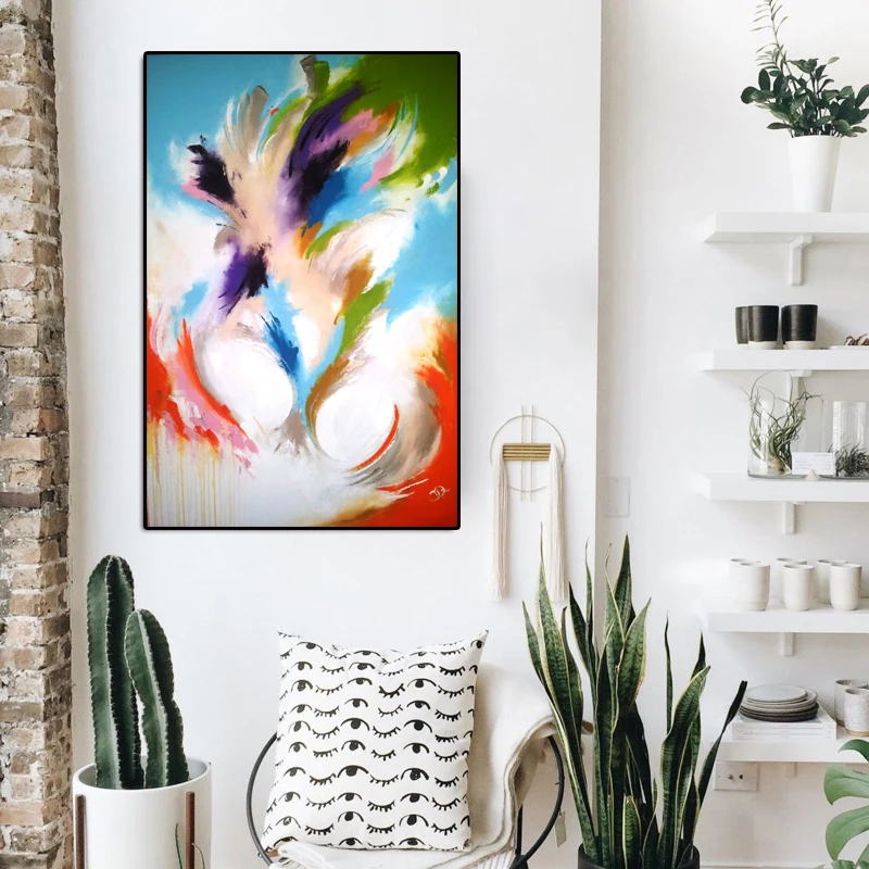 RELIABLI абстрактный принт цветные холщовые картины на стену для гостиной куадро