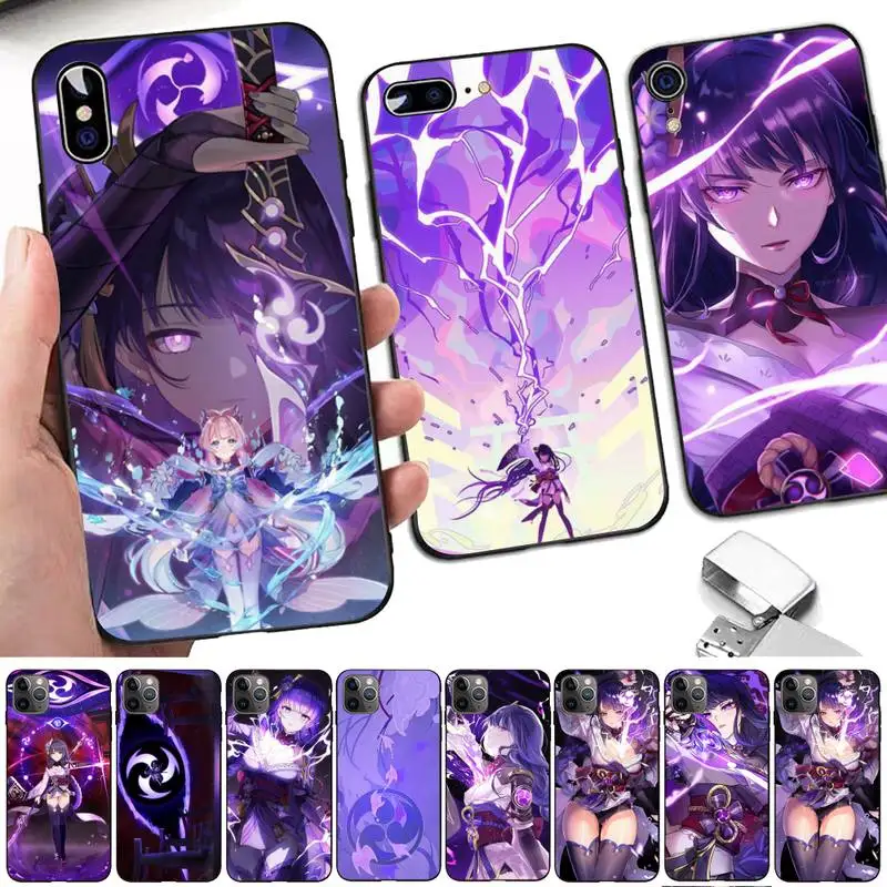 

Genshin Impact Raiden Shogun Phone Case for iphone 13 11 12 13 mini pro XS MAX 8 7 6 6S Plus X 5S SE 2020 XR case