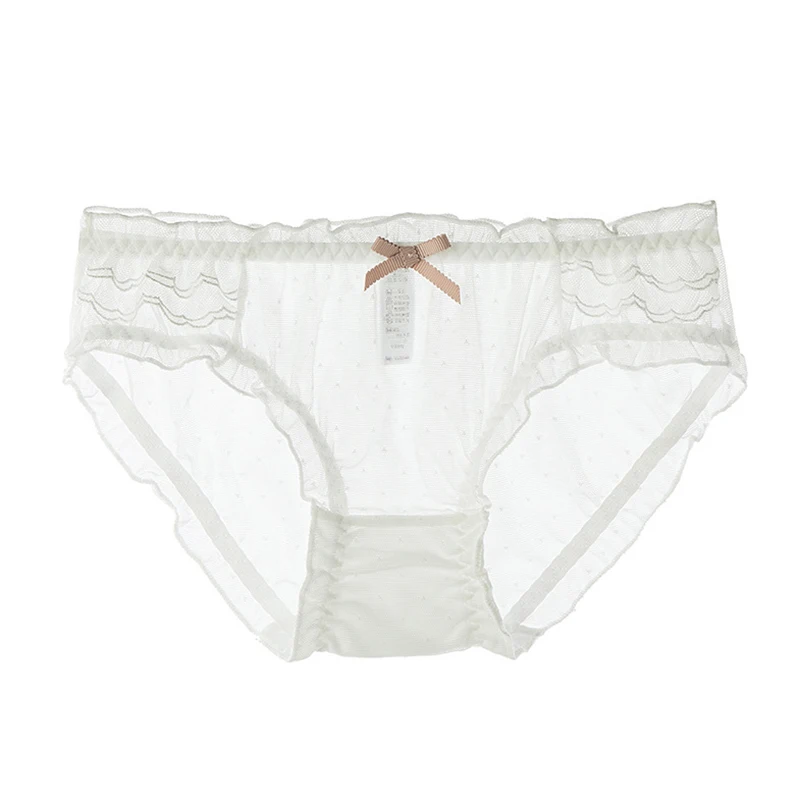 

Hollow Lace Women Panties Underpants Transparent Underwear Mid-waist Breifs 4 Colors