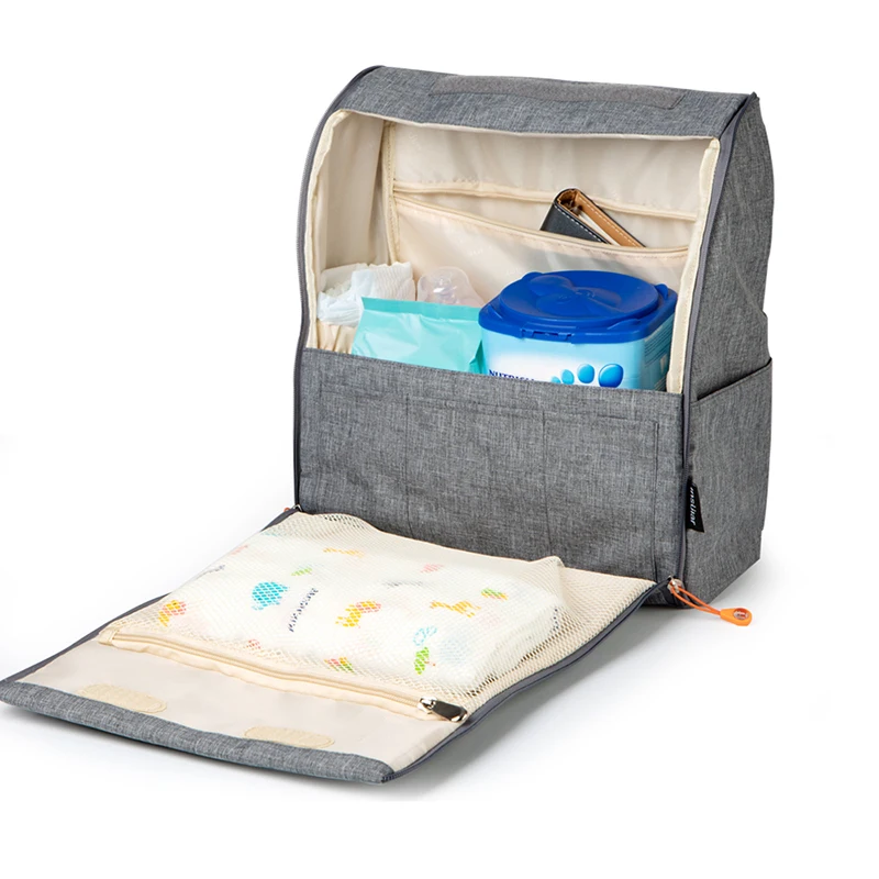 

1PC Mummy Bag Travel Portable Waterproof Zipper Backpack Multi-functional Large Capacity Double Shoulder Stroller Bag Baby Toys