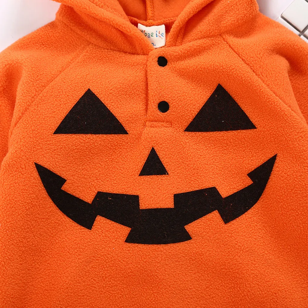 Детская зимняя одежда для новорожденных девочек с рисунком на Хэллоуин Забавный