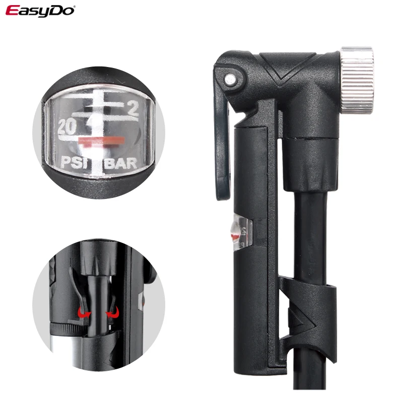 EasyDo мини лёгкий насос 120Psi автономный алюминиевый сплав подходит для Presta & Schrader Valve