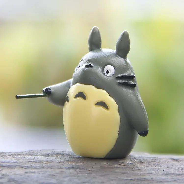 Ghibli Anime Totoro Fishing Rod Figure Figurines Desk Ornament Miyazaki Hayao Model Fairy Garden Moss Miniature Toys Decoration images - 6