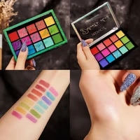 neon 15 color eyeshadow makeup palette shimmer glitter matte matellic waterproof long lasting eyeshadow mixable pigment cosmetic