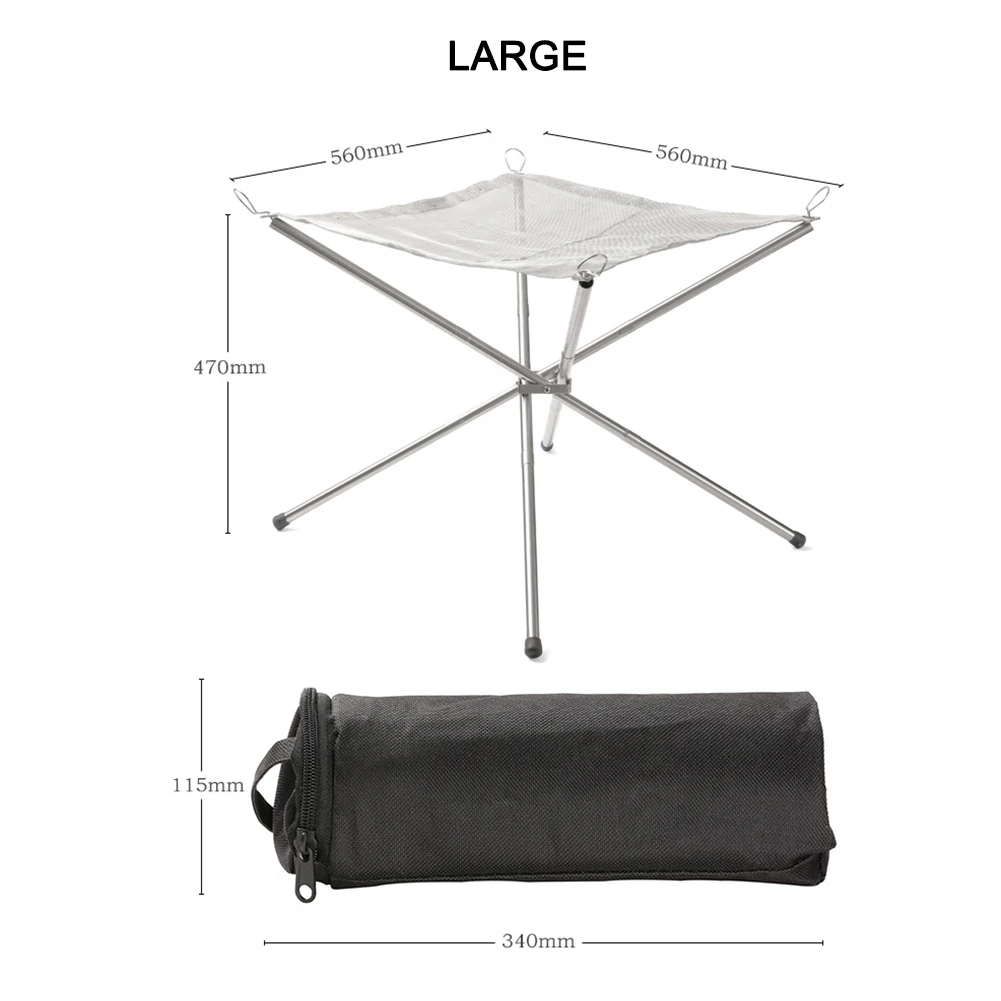 

Outdoor bonfire stainless steel fire rack portable folding bracket camping barbecue grid raw carbon heating stove