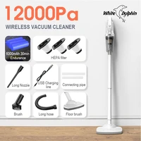 white dolphin cordless chargable household vacuum cleaner for home office car pet hair 12000pa suction handheld vacuum cleaner