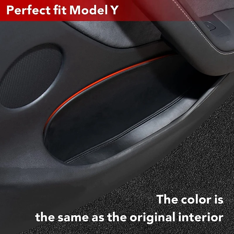 For Tesla Model Y 2020 2021 Leather Door Side Storage Box Protector Organizer Tray Car Accessories 4PCS | Автомобили и мотоциклы