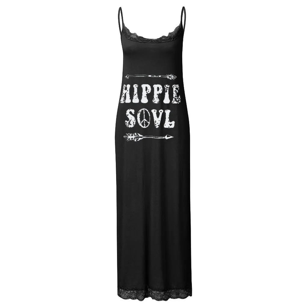 Летнее Длинное платье без рукавов женское Повседневное с круглым вырезом модное