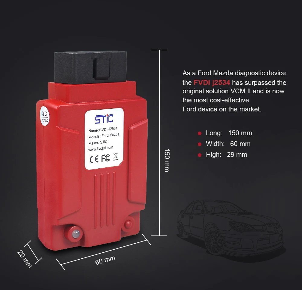 SVCI J2534 OBD2 диагностический инструмент для Fo-rd и Mazda поддержка ELM327 Программное обеспечение и онлайн-модуль программирование и замена VCM2 сканер
