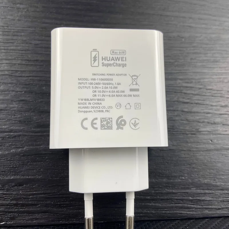 Huawei Mate 40 Pro SuperCharge Original Fast Charger 66W EU Quick Charge 6A Type C Cable Travel Adapter For Honor Nova 8 se | Мобильные