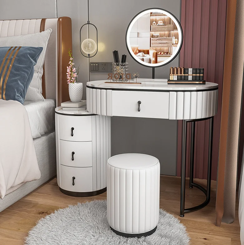

Nordic dresser bedroom modern simple small house type net red ins wind storage cabinet integrated dresser table