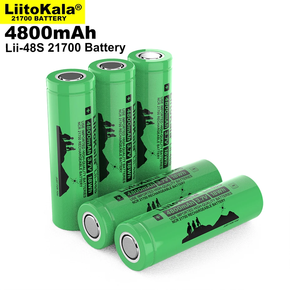 

10 stcke LiitoKala Lii-48S 3,7 V 21700 4800mAh li-lon Akku 9,6 A power 2C Rate Entladung ternren lithium-batterien