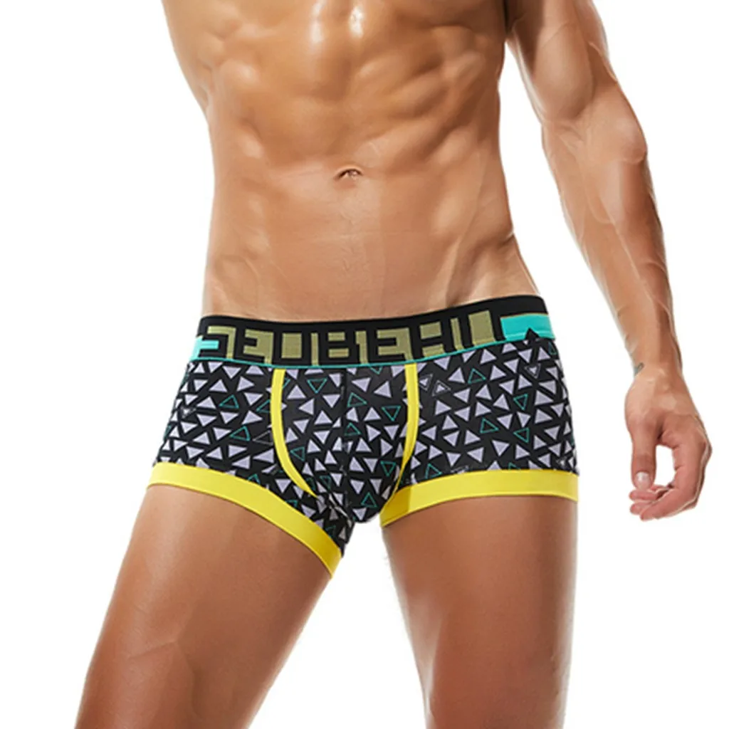 Мужское нижнее белье с мешочком удобные шорты новый стиль модное геометрическим