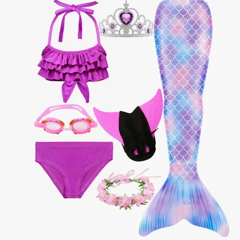 Модный Купальник русалки С флиппером Моноласты бикини купальный костюм платье