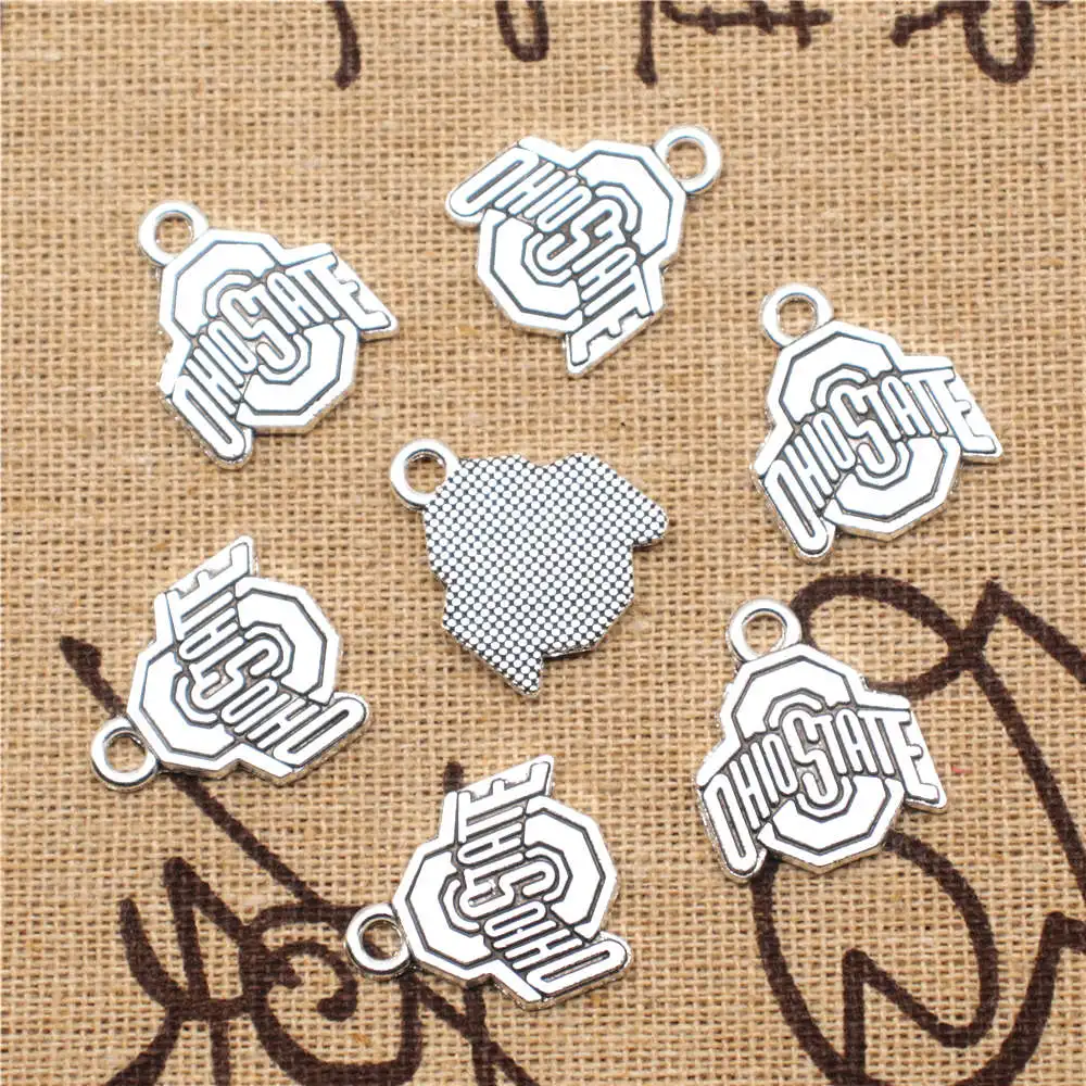

Jewelri Pendant 16x20mm Nameplate Charms Antique Silver Color 5pcs