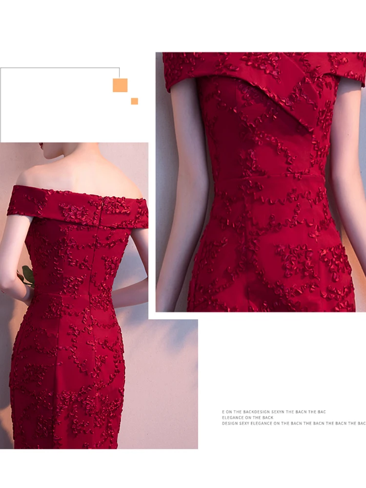 Вечернее платье с открытыми плечами Robe De Soiree Soild платье в пол вечерние платья с коротким рукавом деловая вечерняя одежда F164