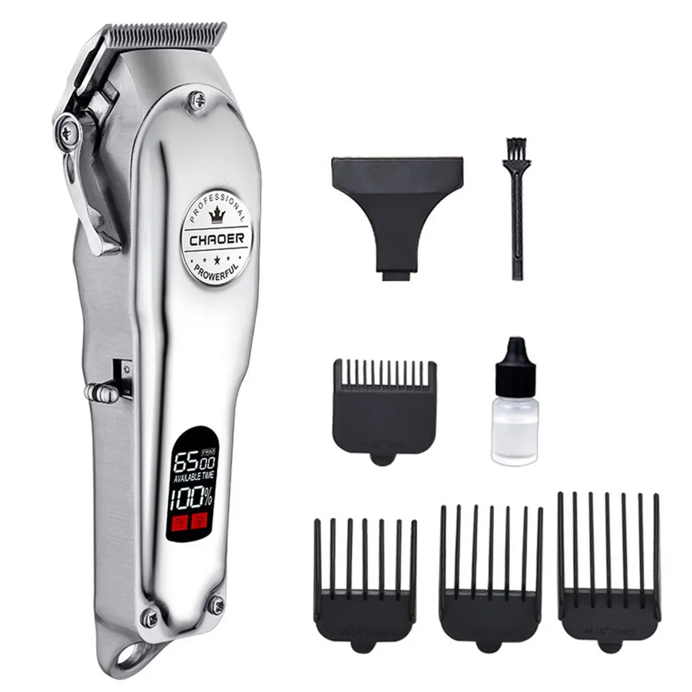 

C99 Electric All-metal LCD Clipper Hair Clipper Modeling Oil Head Push LED Smart Display R-shaped Fillet Design