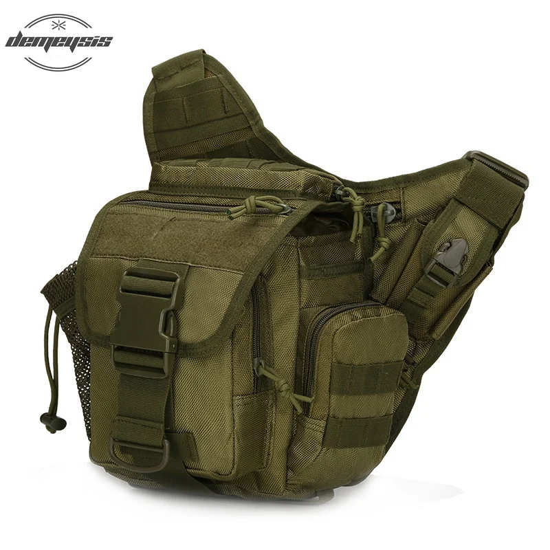 green Мужская Военная Тактическая Сумка, Molle армейская спортивная сумка на плечо, уличная походная дорожная сумка для альпинизма, сумка через плечо - Color: green