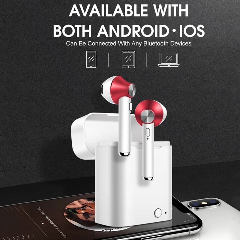

D012 TWS 5.0 Bluetooth earphone stereo wireless earphone with microphone true wireless earbuds with charging case gaming headset