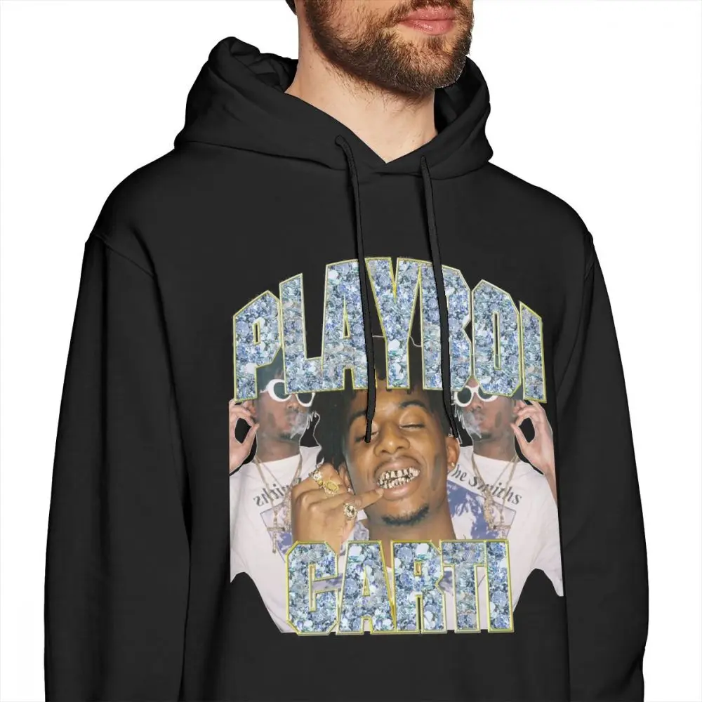 Винтаж Playboi Carti Винтаж длинный рукав Crazy Unique для мужчин 3D печать хип хоп толстовки Модные