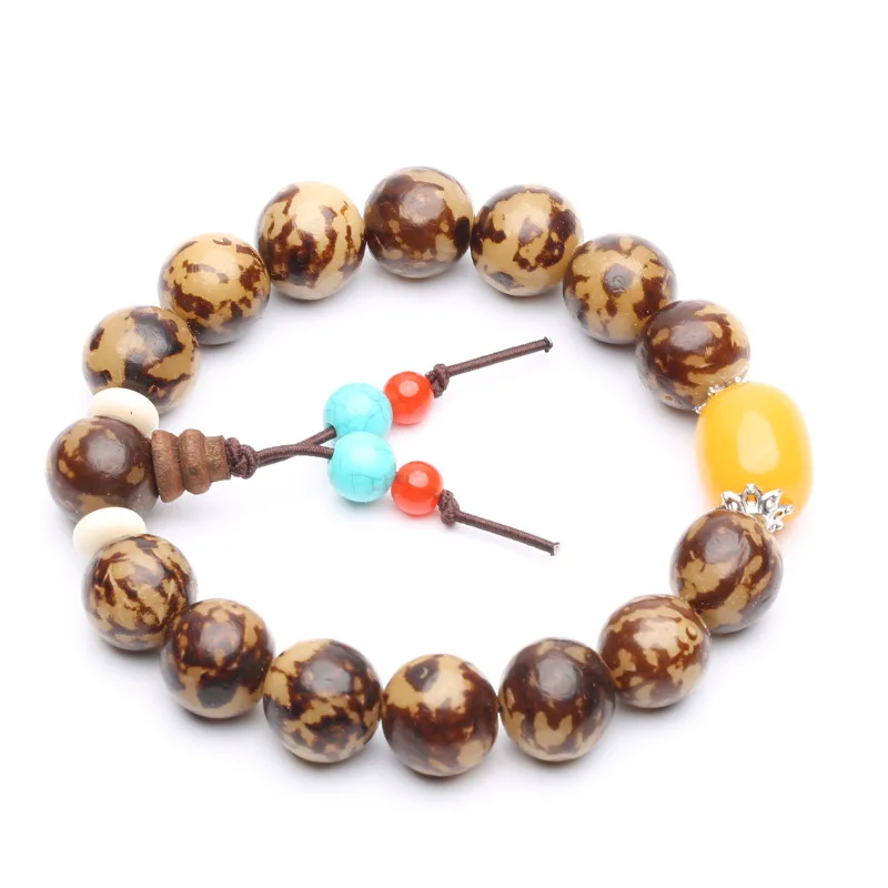 12 мм Цветок Бодхи & бусы с пчелиным воском Тибетский браслет буддистский|Плетеные