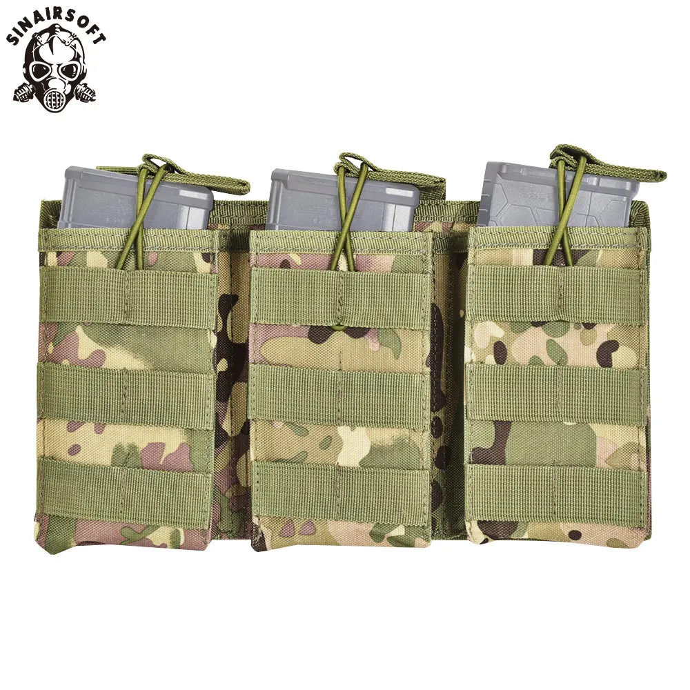 SINAIRSOFT тактическая Тройная открытая сумка 5 56 223 Военная быстрая для журнала MOLLE Mag