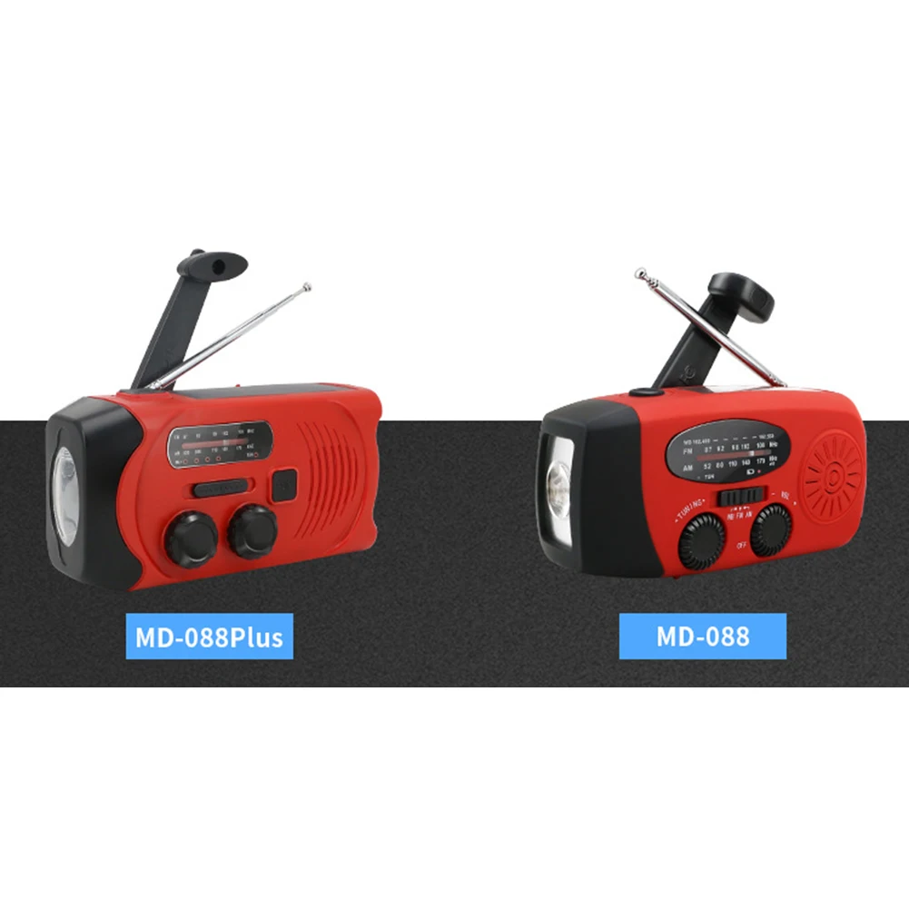 

Portable Radio Hand Crank Self Powered AM/FM/WB Solar-Powered Radio with LED Flashlight Outdoor Camping Hiking Accessories