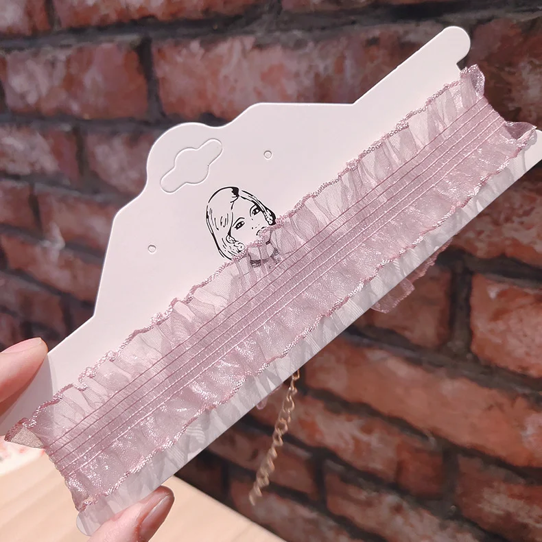 Женское кружевное ожерелье с вышивкой Свадебный чокер цепочками длиной до