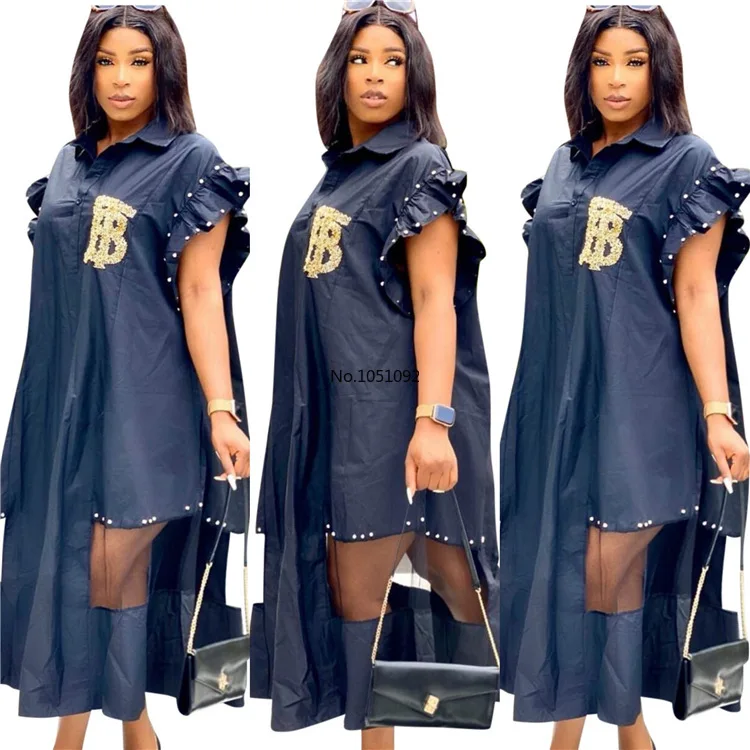 Летнее осеннее модное черно белое Сетчатое платье миди с принтом повседневное