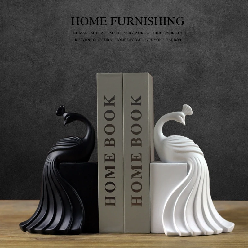 

NORDIC MODERN PEACOCK BOOK FILE BOOK RESIN CRAFTS HOME DECORATIONS STUDY OFFICE MODEL ROOM DECOR PEACOCK ANIMAL FIGURINES
